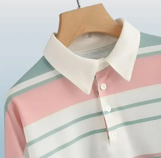 Casual Cuffed Sleeves Striped Women Multicolor Top