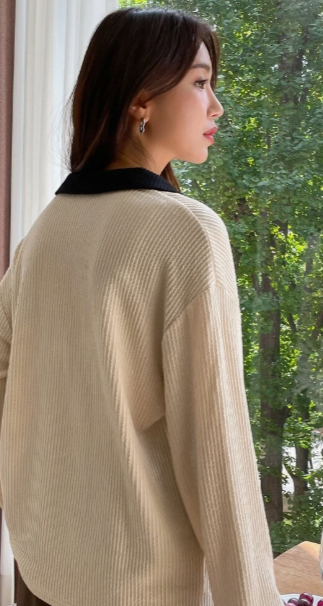 Women Patchwork Simple Design Turn Down Collar Stylish Vintage Comfortable Holiday Tops