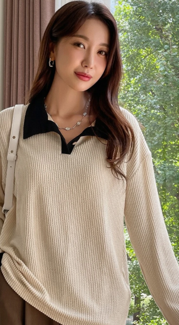 Women Patchwork Simple Design Turn Down Collar Stylish Vintage Comfortable Holiday Tops