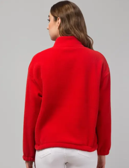 Womens Sweatshirts Half Zip Cropped Casual Pullover Thumb Hole Classic Comfy Spring and Fall